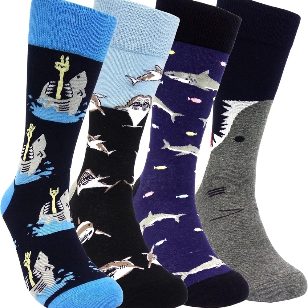 FREE! Shark Themed Socks Set OF 4 - Picture 1 of 8
